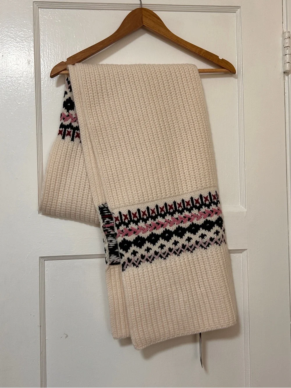 NWT rag & bone ivory Wool Leigh fair isle Scarf